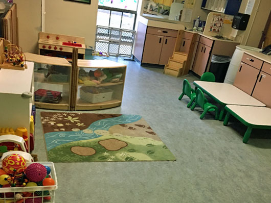 Picture of a dramatic play area in a classroom with no children